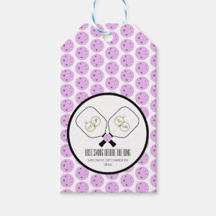Étiquettes-cadeau Dernière swing avant la bague Mariage Pickleball