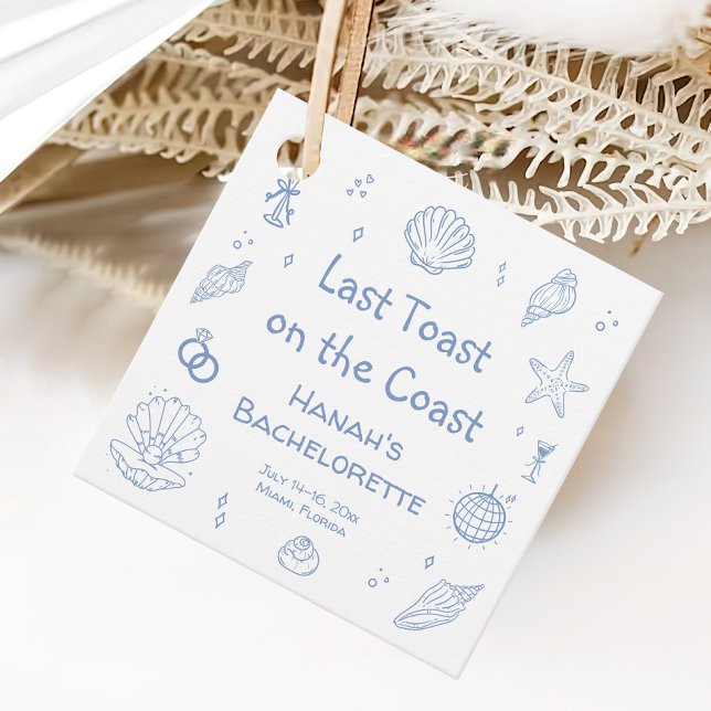 Étiquettes Cadeau Dernière Toast sur la Côte EVJF (Créateur téléchargé)