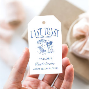 Étiquettes-cadeau Dernière Toast sur la Côte Fête de Bachelorette