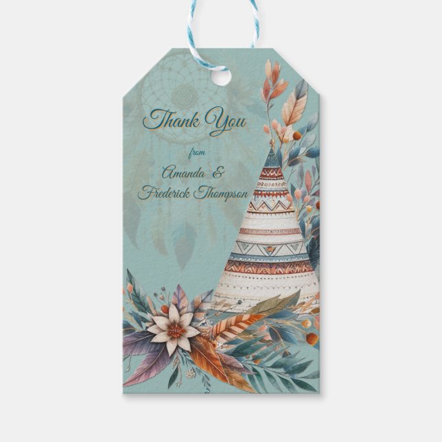 Étiquettes-cadeau Des dragueurs sur le thème bohème (Devant)