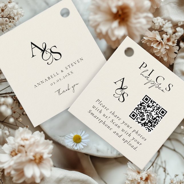 Étiquettes Cadeau Des photos ! Photo, QR-Code, Mariage (Créateur téléchargé)