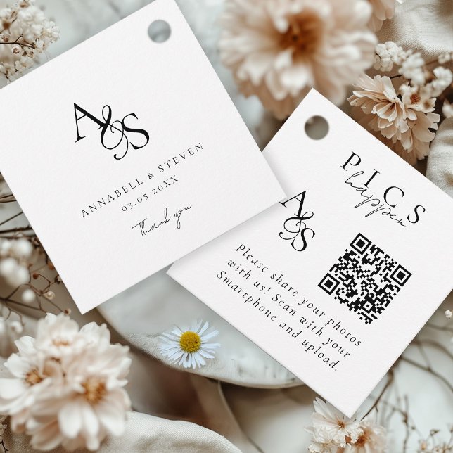 Étiquettes Cadeau Des photos ! Photo, QR-Code, Mariage (Créateur téléchargé)