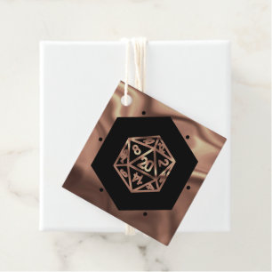 Étiquettes Cadeau Dés RPG   Tabletop Gamer Fantasy Cuivre Personnali
