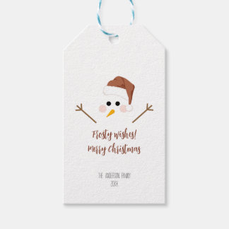 Étiquettes-cadeau Des voeux de givre ! Joyeux Noël