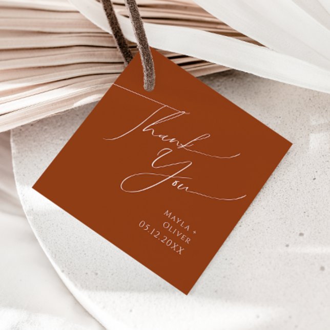 Étiquettes Cadeau Désert de Whimsical | Merci en terre cuite (Créateur téléchargé)