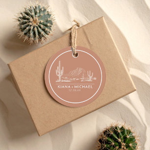 Étiquettes Cadeau Desert Vibes Paysage Mariage Terra Cotta ID1019