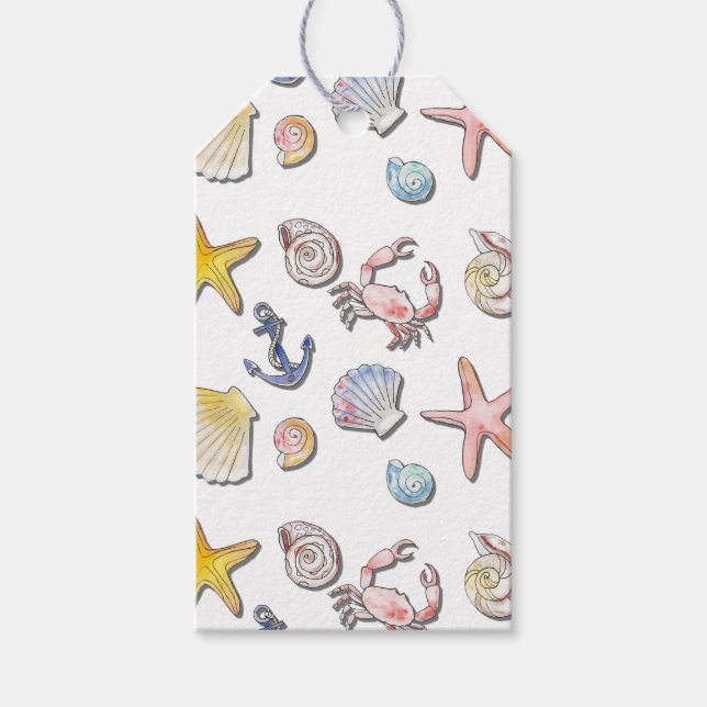 Étiquettes-cadeau Design de plage simple et agréable (Devant)