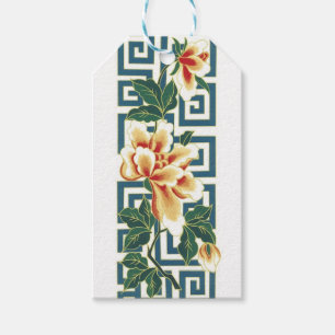 Étiquettes-cadeau Design floral chinois