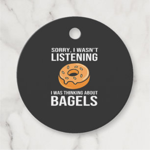 Étiquettes Cadeau Désolé de penser à Bagels Jewish Hanoukka