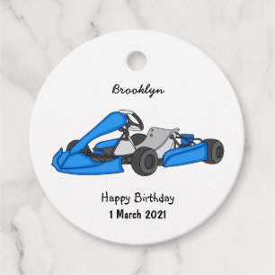 Étiquettes Cadeau dessin animé de Kart racing