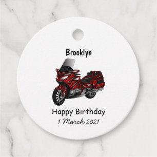 Étiquettes Cadeau Dessin de moto de tourisme