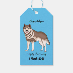 Étiquettes-cadeau dessin humoristique sibérien husky