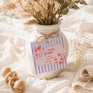 Étiquettes Cadeau Dessiné localement Marché de producteurs Rose