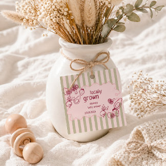 Étiquettes Cadeau Dessiné localement Marché de producteurs Rose