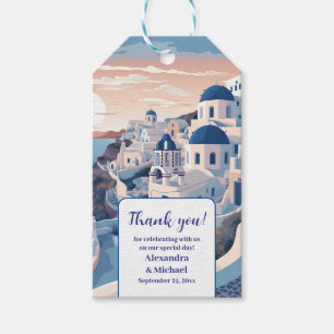 Étiquettes-cadeau Destination Grèce Santorini Mariage Tags cadeaux