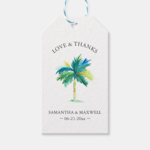 Étiquettes-cadeau Destination Mariage Favor Tag Aquarelle Palm Tree