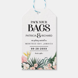 Étiquettes-cadeau Destination Mariage Tropical Enregistrer La Date