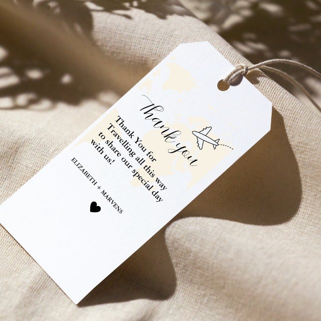 Étiquettes-cadeau Destination Travel Thème mariage merci (Créateur téléchargé)