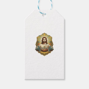 Étiquettes-cadeau Déterminé Jésus Haltère en Fer Lourd Powerlifting
