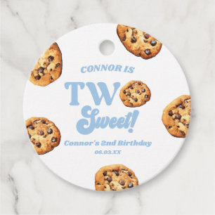 Étiquettes Cadeau Deux biscuits sucrés et du lait 2e anniversaire