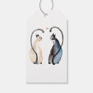 Étiquettes-cadeau Deux chats amoureux