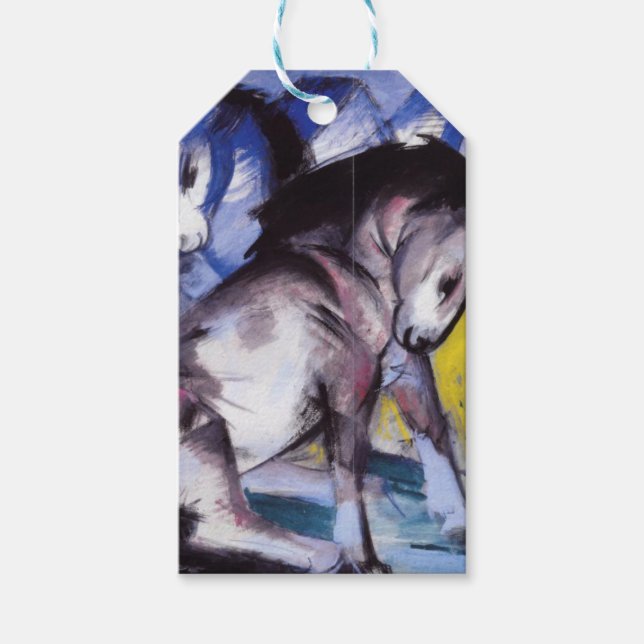 Étiquettes-cadeau Deux chevaux (par Franz Marc) (Devant)