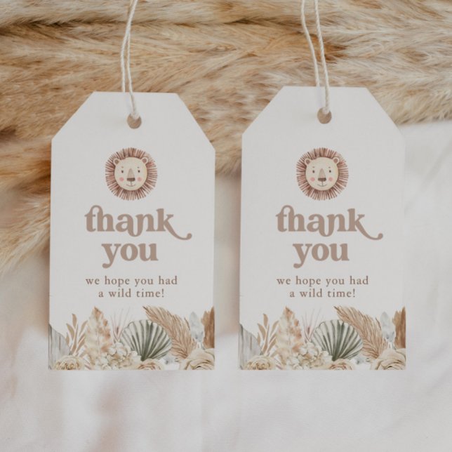 Étiquettes-cadeau Deux feuilles neutres sauvages pour un anniversair (Zazzle Two Wild Neutral Leaves Birthday Thank You Gift Tags)