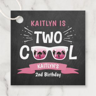 Étiquettes Cadeau Deux filles Cool en tableau noir 2e anniversaire