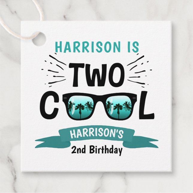 Étiquettes Cadeau Deux garçons Cool 2e anniversaire (Devant)