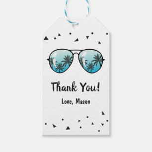 Étiquettes-cadeau Deux Lunettes de soleil Cool Anniversaire Merci Fa