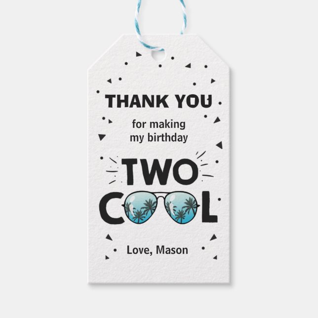 Étiquettes-cadeau Deux Lunettes de soleil Cool Anniversaire Merci Fa (Devant)