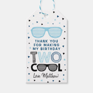 Étiquettes-cadeau Deux Lunettes de soleil Cool Garçon Anniversaire