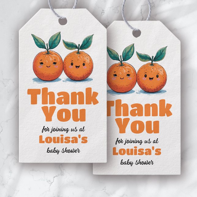 Étiquettes-cadeau Deux petites cuties Twin Baby shower Merci (Créateur téléchargé)