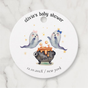 Étiquettes Cadeau Deux petits Boos Ghost Halloween Twins Baby shower