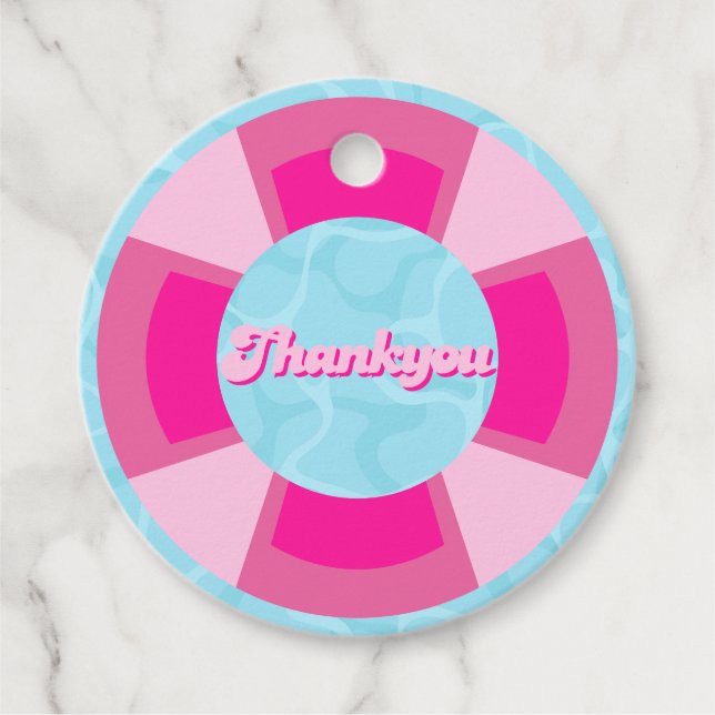 Étiquettes Cadeau Deux piscines tropicales cool été Anniversaire (Devant)