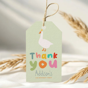 Étiquettes-cadeau Deux Silly Farmyard Goose 2nd Birthday Favoriser