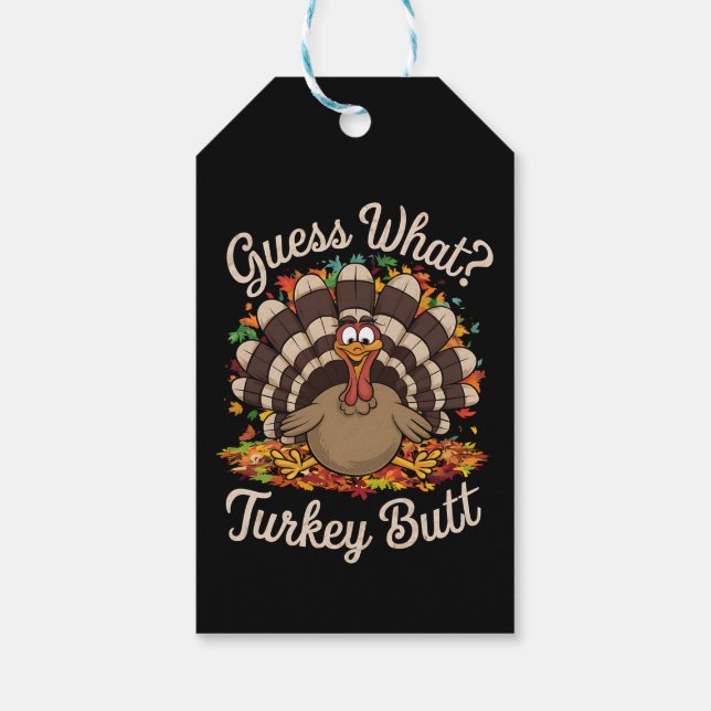Étiquettes-cadeau Devinez quoi Cul de Dinde Drôle de Thanksgiving  (Dos)
