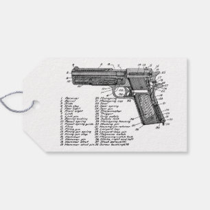Étiquettes-cadeau Diagramme V2 d'arme à feu