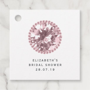 Étiquettes Cadeau Diamant rose et dentelle