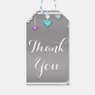 Étiquettes-cadeau Diamants et Perles Bijoux à billes Glam Anniversai