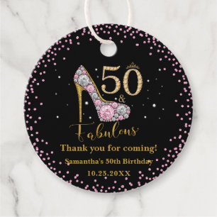 Étiquettes Cadeau Diamond Parties scintillant Cinquante et fabuleux 
