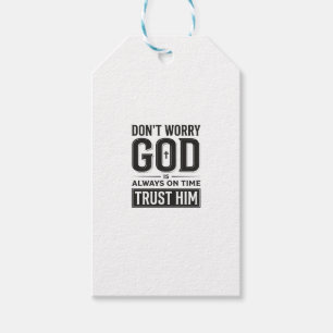 Étiquettes-cadeau Dieu est toujours à l'heure Christian Typography D