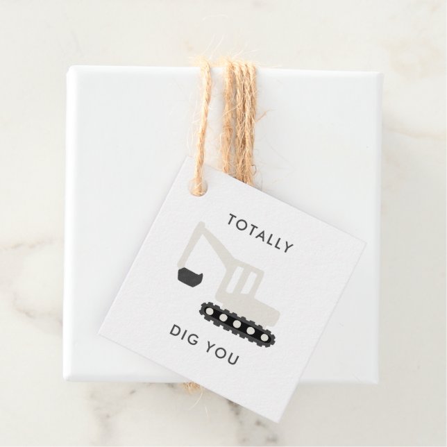 Étiquettes Cadeau Digger Construction Anniversaire Fête Favoriser Ta (En situation)