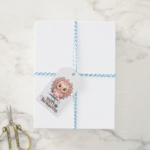 Étiquettes-cadeau Dinde de Thanksgiving mignonne