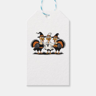 Étiquettes-cadeau Dinde Halloween Boo, Dinde de Thanksgiving, Épouva