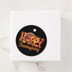 Étiquettes Cadeau Dindes de Thanksgiving heureux Automne