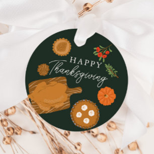 Étiquettes Cadeau Dîner turc Thanksgiving Theme