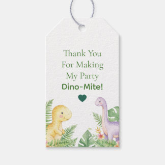 Étiquettes-cadeau Dino-Mite Joli Dinosaure Anniversaire Favori Merci