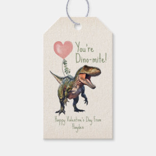 Étiquettes-cadeau Dinosaur Dino-mite Classroom Valentine