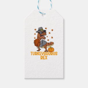 Étiquettes-cadeau Dinosaur Thanksgiving Boys Turkey Saurus T rex Kid